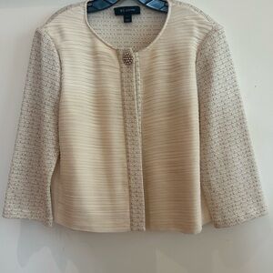 St. John Ivory Textured Knit Jacket